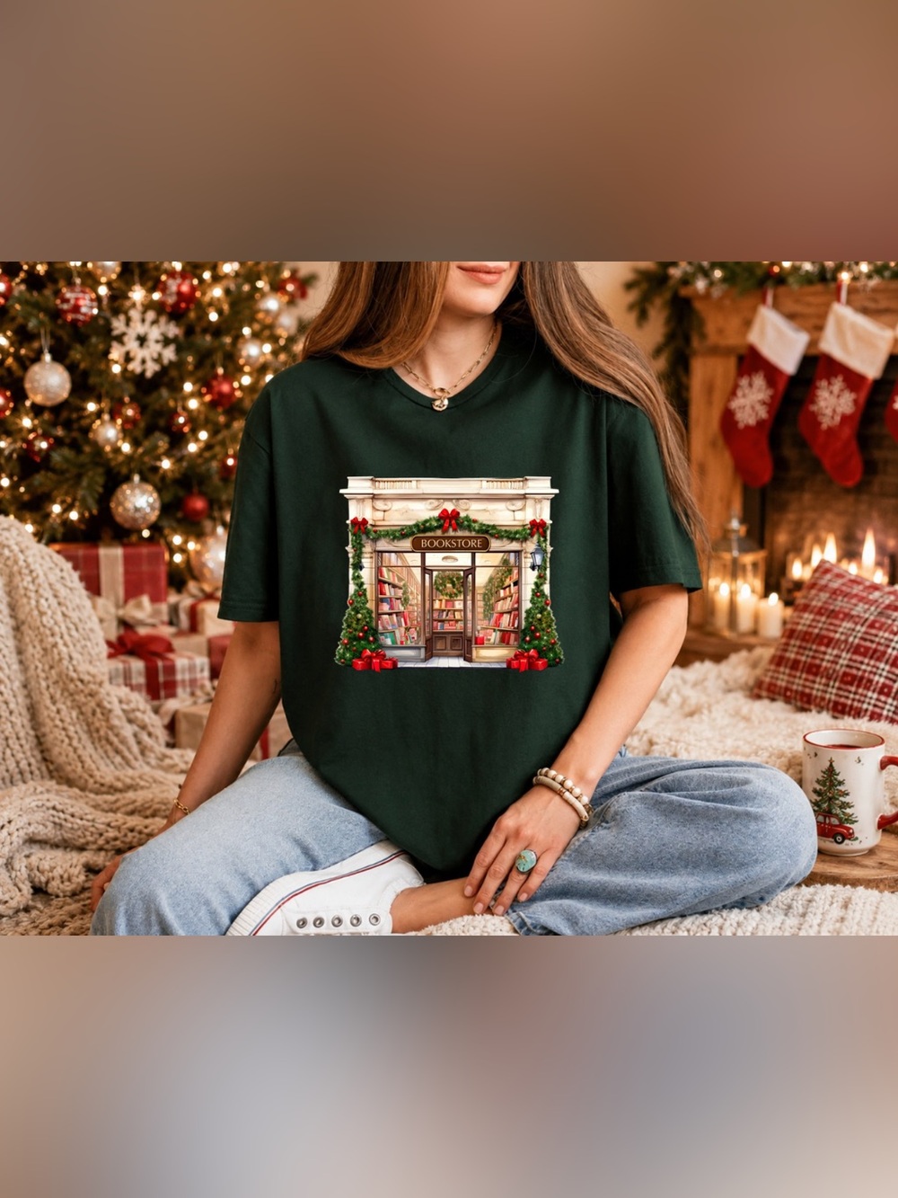 Christmas Bookstore T-Shirt
